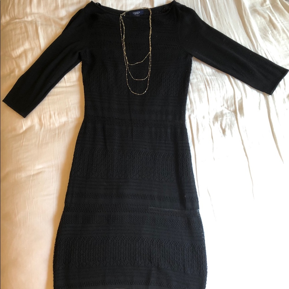 Chaps Black Knitted Dress (M)